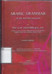 Image of Arabic Grammar: of the Written Language