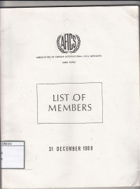Image of Association Of Former International Civil Servants (New York) : List Of Members