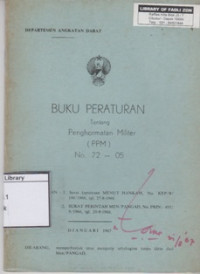 Image of Buku Peraturan tentang Penghormatan Militer (PPM) No. 72-05