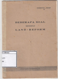 Image of Beberapa Soal Mengenai Land-Reform