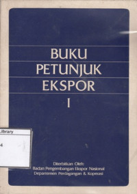 Image of Buku Petunjuk Ekspor I