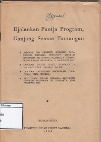 Image of Djalankan Pantja Program, Ganjang Semua Tantangan