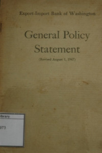 Image of General Policy Statement (Revised August 1, 1947)