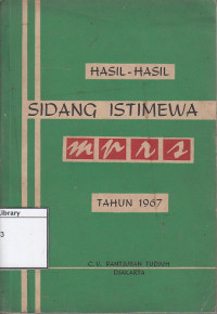 Image of Hasil-hasil sidang istimewa MPRS: tahun 1967