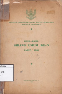 Image of Hasil-hasil sidang umum ke-V tahun 1968