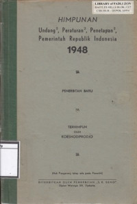 Image of Himpunan undang-undang, peraturan-peraturan, penetapan-penetapan pemerintah Republik Indonesia 1948