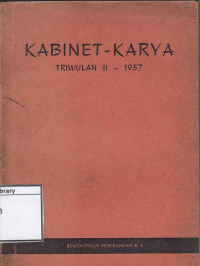 Image of Kabinet Karya: Djuanda, Hardi, Idham, Leimena : kabinet karya triwulan II - 1957