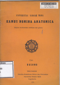 Image of Kamus nomina anatomica : disusun berdasarkan deklinasi dan genera