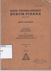 Image of Kitab Undang-Undang Hukum Pidana untuk Indonesia