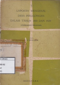 Image of Laporan Mengenai Desa Pekalongan dalam Tahun 1868 dan 1928 (Tindjauan Ekonomi)