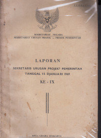 Image of Laporan sekretaris urusan projek-projek pemerintah tanggal 15 djanuari 1969 ke - IX