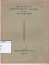 Image of Manusia Kebenaran Agama dan Toleransi