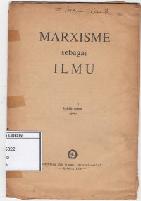 Image of Marxisme Sebagai Ilmu