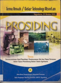 Image of Prosiding: temu ilmiah/ gelar teknologi alsintan, Yogyakarta 24 Oktober 2002