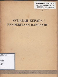 Image of Setialah kepada penderitaan bangsamu