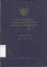 Image of Tambahan Lembaran Negara Republik Indonesia Tahun 1954 No. 492-741