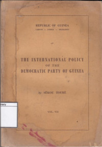 Image of The International policy of the Democratic Party of Guinea