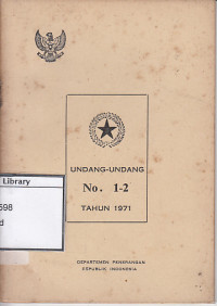 Image of Undang-undang no.1-2 tahun 1971