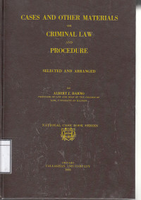 Image of Cases and the others materials on criminal law and procedure