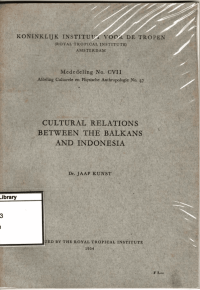 Image of Cultural Relations Between The Balkans and Indonesia