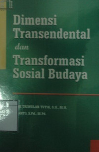 Image of Dimensi Transendental dan Transformasi Budaya