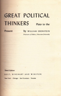 Image of Great Political Thinkers: Plato to the Present