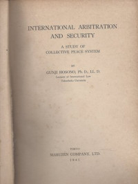 Image of Internasional Arbitration and Security: Study of collective peace system