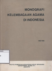Image of Monografi Kelembagaan Agama di Indonesia
