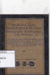 Image of Perubahan nama djalan - djalan di Bandung