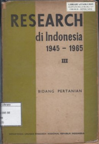 Image of Research di Indonesia 1945-1965 Bidang Pertanian