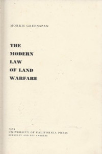 Image of The Modern Law of Land Warfare