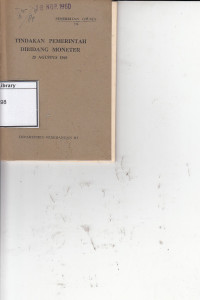 Image of Tindakan pemerintah dibidang moneter 25 agustus 1960