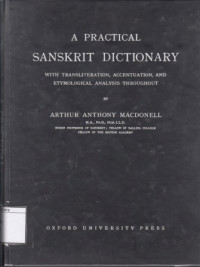Image of A Practical Sanskrit Dictionary with Transliteration. Accentuation, and Etymological Analysis Throughout