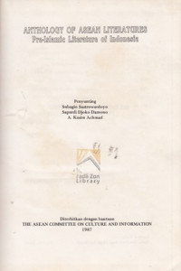 Image of Anthology of ASEAN literatures : Pre-Islamic literature of Indonesia