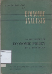 Image of Contributions to Economic Analysis on the Theory of Economic Policy
