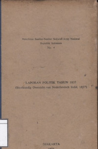 Image of Laporan politik tahun 1837 : Staatkundig overzicht van Nederlandsch Indie, 1837