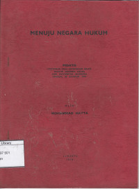 Image of Menuju negara hukum: Pidato Mohammad hatta