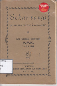 Image of Sekarwangi : njanjian untuk anak-anak : hasil sajembara Kementerian P.P.K. tahun 1949.