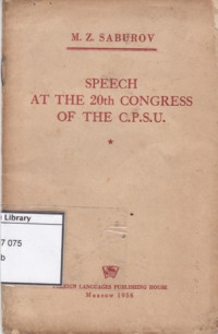 Image of Speech at the 20th Congress of the C.P.S.U.
