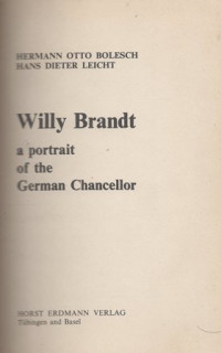Image of Willy Brandt: A Portrait of the German Chancellor