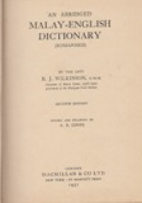 Image of An Abridged Malay-English Dictionary (Romanised)