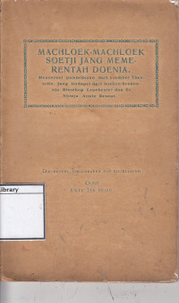 Image of Machloek - machloek soetji jang memerentah doenia