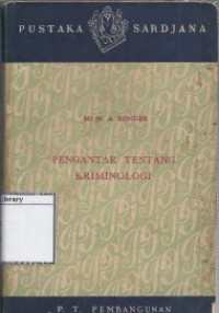 Image of Pengantar tentang Kriminologi