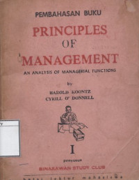 Image of Pembahasan Buku Principles of Management: An Analysis of Managerial Functions by Harold Koontz, Cyrill O' Donnell